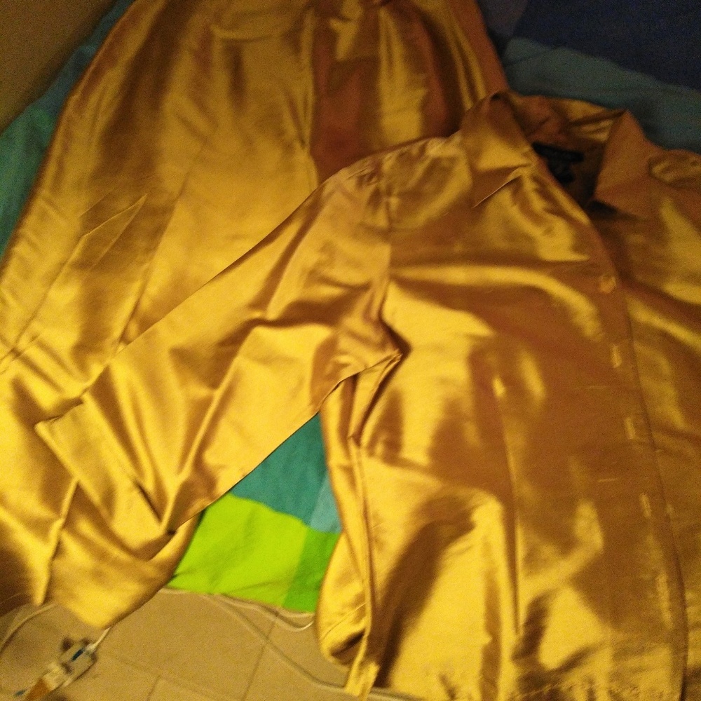 Gold Silk Pants Suit